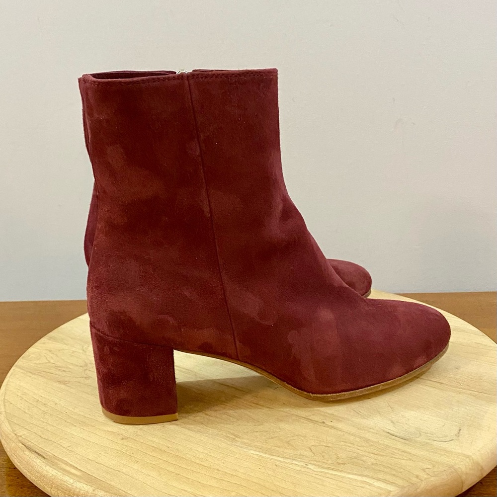 Margaux‎ The Boot In Mulberry Suede Maroon Women’s 8.5 M Minimalist Office Work